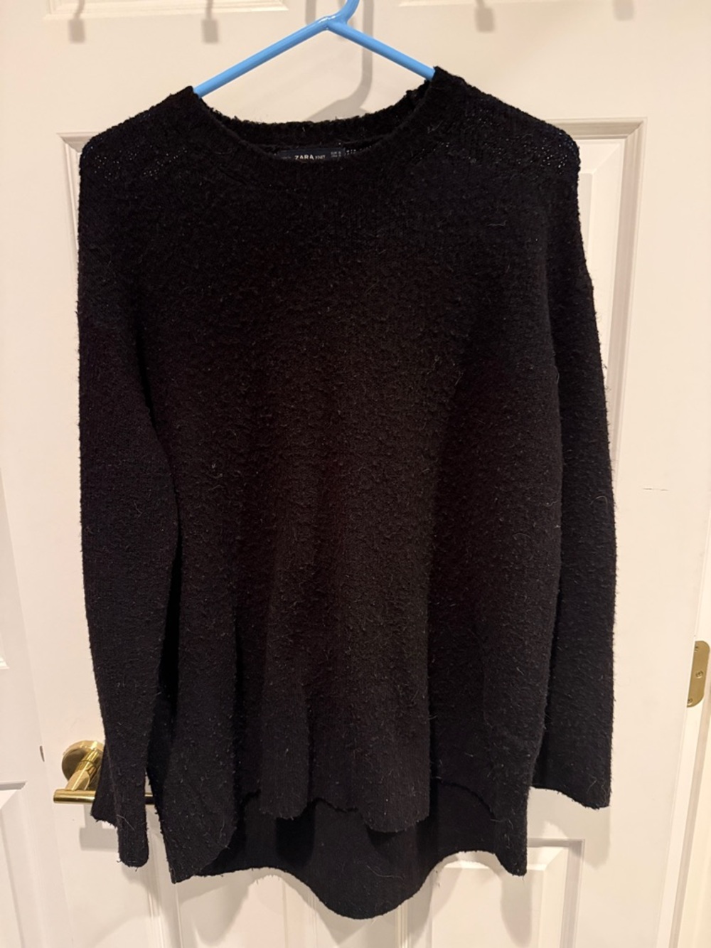 Zara Black Bouclé Crewneck Sweater - Women